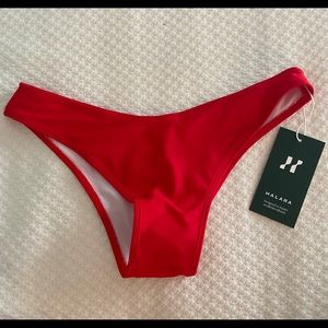 Halara red bikini bottoms (NWT)